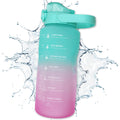 Aqua Jug Berry Clear Half-Gallon Water Jug with Handle AJ-BERRYCLR Tritan Plastic 64-oz Water Bottle with Straw Half-Gallon Water Bottle with Time Marker for Travel Gym Office Sports and More